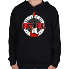 PRINTFASHION Rock and roll - Gyerek kapucnis pulóver - Fekete gyerek pulóver, kardigán
