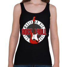 PRINTFASHION Rock and roll - Női atléta - Fekete női trikó