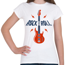 PRINTFASHION Rock and roll - Női póló - Fehér