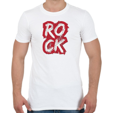 PRINTFASHION ROCK felirat - Férfi póló - Fehér