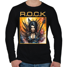 PRINTFASHION rock - Férfi hosszú ujjú póló - Fekete férfi póló