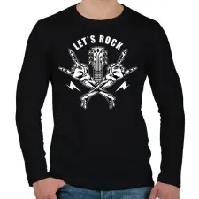 PRINTFASHION Rock - Férfi hosszú ujjú póló - Fekete férfi póló