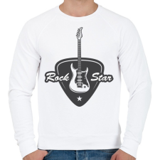 PRINTFASHION rock gitár - Férfi pulóver - Fehér férfi pulóver, kardigán