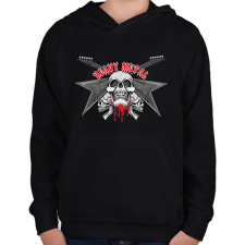 PRINTFASHION rock - Gyerek kapucnis pulóver - Fekete gyerek pulóver, kardigán