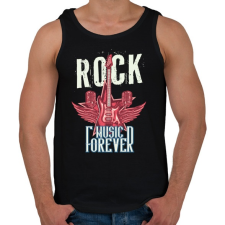 PRINTFASHION Rock mindörökké - Férfi atléta - Fekete atléta, trikó