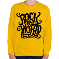 PRINTFASHION Rock my world - Gyerek pulóver - Sárga