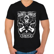 PRINTFASHION rock n roll - Férfi V-nyakú póló - Fekete férfi póló