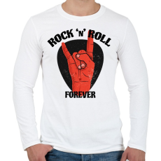 PRINTFASHION Rock 'n' Roll forever - Férfi hosszú ujjú póló - Fehér