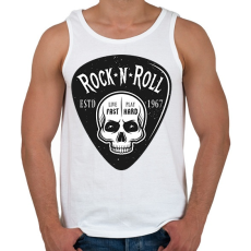 PRINTFASHION Rock 'n' Roll - Live fast, Play hard - Férfi atléta - Fehér