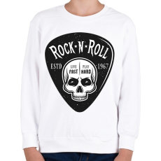 PRINTFASHION Rock 'n' Roll - Live fast, Play hard - Gyerek pulóver - Fehér