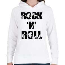PRINTFASHION Rock n Roll - Női kapucnis pulóver - Fehér