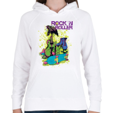 PRINTFASHION rock 'n roller - Női kapucnis pulóver - Fehér