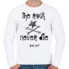 PRINTFASHION rock never die - Férfi pulóver - Fehér férfi pulóver, kardigán
