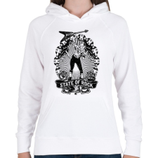 PRINTFASHION Rock - Női kapucnis pulóver - Fehér női pulóver, kardigán
