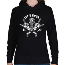 PRINTFASHION Rock - Női kapucnis pulóver - Fekete