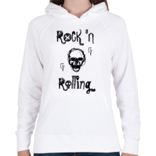 PRINTFASHION rock'nrolling - Női kapucnis pulóver - Fehér női pulóver, kardigán