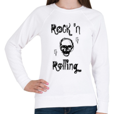 PRINTFASHION rock'nrolling - Női pulóver - Fehér női pulóver, kardigán