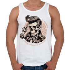 PRINTFASHION Rock & Roll - Férfi atléta - Fehér atléta, trikó