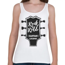 PRINTFASHION Rock & Roll - Guitar legend - Női atléta - Fehér
