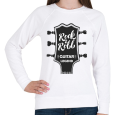 PRINTFASHION Rock & Roll - Guitar legend - Női pulóver - Fehér