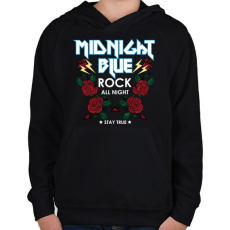 PRINTFASHION Rock rozsák - Gyerek kapucnis pulóver - Fekete