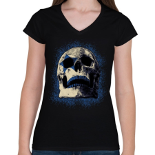 PRINTFASHION ROCK SKULL - Női V-nyakú póló - Fekete női póló