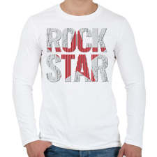 PRINTFASHION ROCK star - Férfi hosszú ujjú póló - Fehér férfi póló