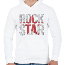 PRINTFASHION ROCK star - Férfi kapucnis pulóver - Fehér férfi pulóver, kardigán
