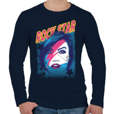 PRINTFASHION Rock sztár - Férfi hosszú ujjú póló - Sötétkék