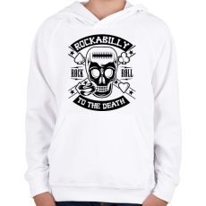PRINTFASHION Rockabilly fekete - Gyerek kapucnis pulóver - Fehér