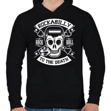 PRINTFASHION Rockabilly - Férfi kapucnis pulóver - Fekete férfi pulóver, kardigán