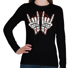 PRINTFASHION Rocker csontváz kezek - Női hosszú ujjú póló - Fekete női póló