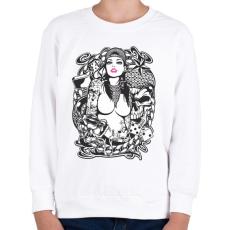 PRINTFASHION Rocker fantasy tattoo art - Gyerek pulóver - Fehér