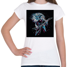 PRINTFASHION Rocker gitáros - Női póló - Fehér
