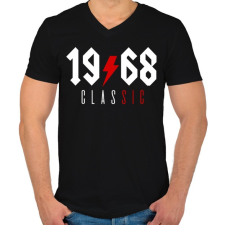 PRINTFASHION Rocker születésnap 1968 - Férfi V-nyakú póló - Fekete férfi póló