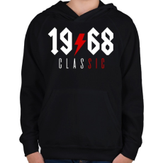 PRINTFASHION Rocker születésnap 1968 - Gyerek kapucnis pulóver - Fekete