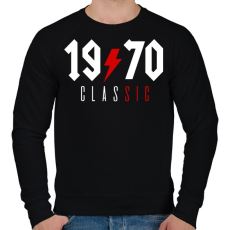 PRINTFASHION Rocker születésnap 1970 - Férfi pulóver - Fekete