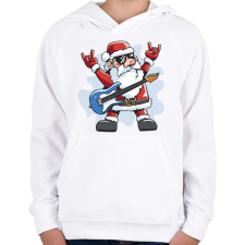 PRINTFASHION Rocker Télapó - Gyerek kapucnis pulóver - Fehér gyerek pulóver, kardigán