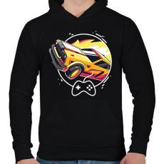 PRINTFASHION Rocket league - fennec - Férfi kapucnis pulóver - Fekete