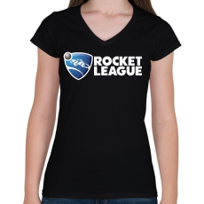 PRINTFASHION rocket league - Női V-nyakú póló - Fekete