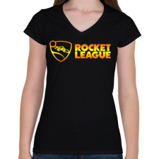 PRINTFASHION Rocket League - Női V-nyakú póló - Fekete női póló