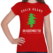 PRINTFASHION Rockin' around the christmas tree - Női póló - Piros női póló