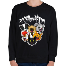 PRINTFASHION Rockmeowraton - Gyerek pulóver - Fekete