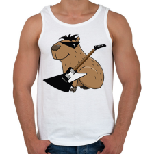 PRINTFASHION Rockstar Capybara - Férfi atléta - Fehér atléta, trikó