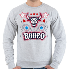 PRINTFASHION Rodeo Cowboy bika lovaglás - Férfi pulóver - Sport szürke