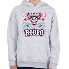 PRINTFASHION Rodeo Cowboy bika lovaglás - Gyerek kapucnis pulóver - Sport szürke