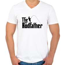 PRINTFASHION Rodfather - Férfi V-nyakú póló - Fehér férfi póló