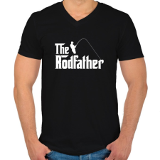 PRINTFASHION rodfather - Férfi V-nyakú póló - Fekete férfi póló