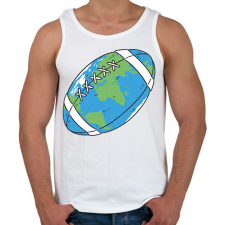 PRINTFASHION Rögbi bolygó - Férfi atléta - Fehér atléta, trikó