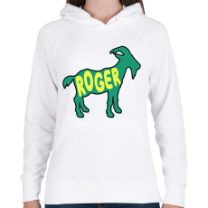 PRINTFASHION Roger Federer GOAT - Női kapucnis pulóver - Fehér